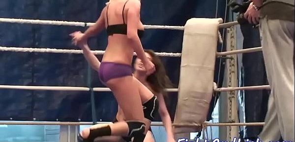  Busty euro les pussylicked by wrestling babe